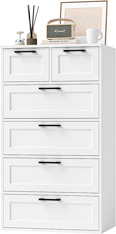 Small Tall Dresser, Tall Bedroom Dresser, Dresser Tall, Small White Bedroom Dresser, Dmall Dresser, White Drawers Bedroom, Tall Chest Of Drawers Bedroom, Small Dresser For Closet, White Chest Of Drawers Bedroom