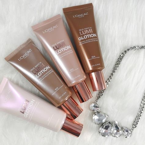 L'Oréal Lumi Lotion Loreal Glowtion, Glowy Summer Makeup, True Match Lumi Glotion, Lumi Glotion, Bronzing Drops, Paris Makeup, Daily Makeup Routine, Glow Makeup, Skin Tint