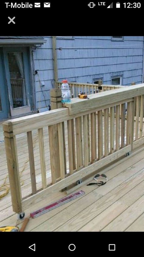 Gated Porch Ideas, Home Interior Diy, Deck Gates Ideas Dogs, Diy Gate, Porch Gate, Deck Gate, Patio Deck Designs, Deck Designs Backyard, Sliding Gate