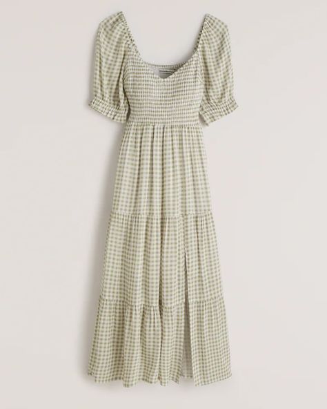 Women's Short-Sleeve Smocked Midi Dress | Women's Dresses & Jumpsuits | Abercrombie.com Abercrombie Dress, Party Dress Classy, Modesty Fashion, Darling Dress, American Clothing, Dressy Outfits, Western Dresses, Womens Midi Dresses, Colorful Fashion