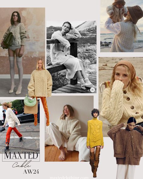 2024 Autumn Winter Knitwear Trends – Maxted Clothing Aw24 Knitwear Trends, Autumn Capsule Wardrobe, 2025 Style, Trend 2025, Cable Knitwear, Grey Knitwear, Knitwear Trends, Autumn Knitwear, Winter Knitwear