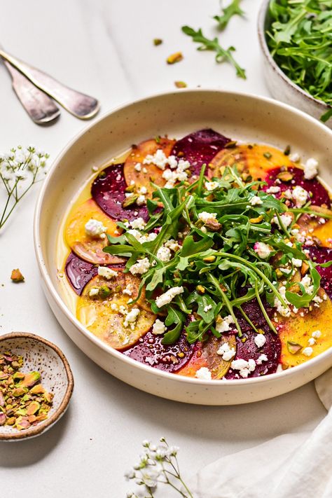 Beet Carpaccio, Golden Beets Salad, Beetroot Carpaccio, Carpaccio Recipe, Cooking Vegetables, Raw Beets, Golden Beets, Fresh Beets, Beet Salad