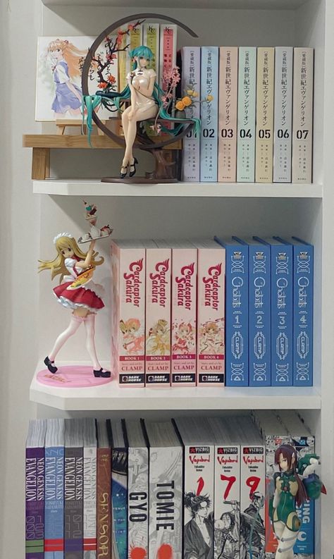 Anime Collection Room, Manga Collection Shelf, Anime Shelf Ideas, Manga Collection Room, Manga Shelf Aesthetic, Manga Shelf Ideas, Book Shelf Ideas Bedroom, Manga Bedroom, Diy Manga