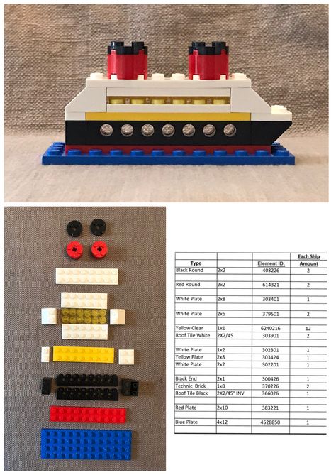 Cruise ship Lego Lego Disney Cruise Ship Instructions, Lego Disney Cruise Ship, Disney Lego Ideas, Fe Gifts Disney Cruise, Disney Cruise Crafts, Cruise Crafts For Kids, Lego Boat Ideas, Disney Fish Extenders, Disney Cruise Diy