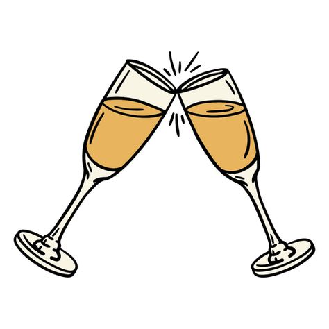 Champagne glasses illustration #AD , #Champagne, #illustration, #glasses