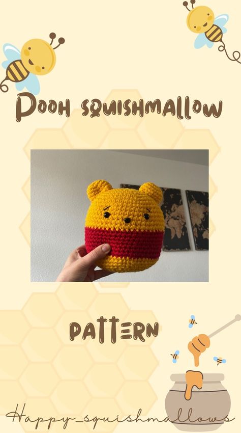 Pooh squishmallow pattern - Happy_squishmallows's Ko-fi Shop - Ko-fi ❤️ Where creators get support from fans through donations, memberships, shop sales and more! The original 'Buy Me a Coffee' Page. Squishmallow Amigurumi, Crochet Squishmellow, Squishmallow Crochet Pattern Free, Crochet Squishmallow Pattern Free, Crochet Squishmallow, Loom Knitting Patterns, Crochet Animals Free Patterns, Yarn Projects, Crochet Basics