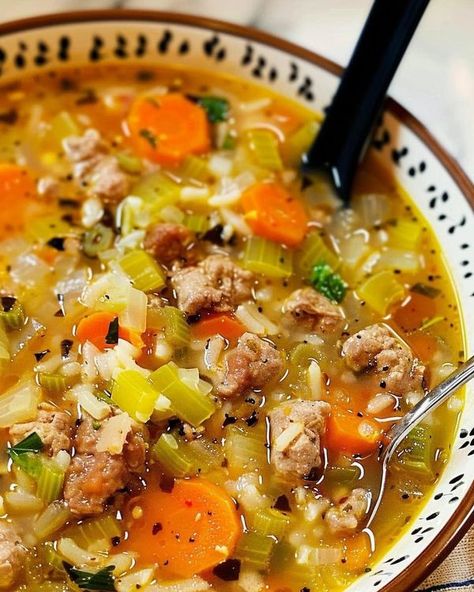 Warm Soup Recipes | Egg Roll Soup! This dish captures all the flavors of a classic egg roll in a warm, comforting soup | Facebook Egg Roll Soup Recipe, Egg Roll Soup, Pork Cabbage, Kielbasa And Cabbage, Soup Maker Recipes, Warm Soup Recipes, Cauliflower Casserole Recipes, Comforting Soup, Soup Maker