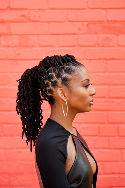 Loc Hairstyles For Interview, Loc Hairstyles Ponytails, Nurses With Locs, Loc Up Do Styles, Curly Dreads Dreadlocks Black Women, Loc Mullets Women, Mohawk Loc Styles, Pretty Dreadlocks, Elegant Loc Styles Black Women