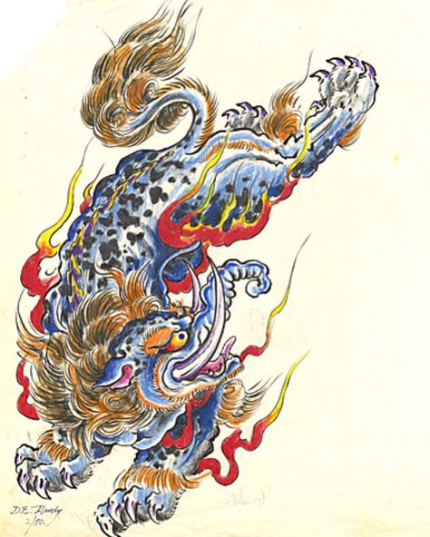 Ed Hardy Japanese Tattoo, Ed Hardy Style Tattoo, Baku Tattoo Japanese, Don Ed Hardy Tattoo, Ed Hardy Flash, Baku Tattoo, Ed Hardy Art, Ed Hardy Dragon, Tengu Tattoo