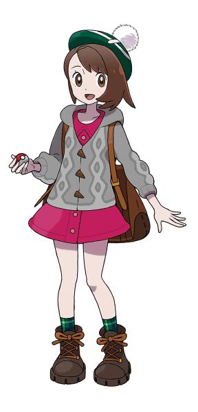 New Characters in Pokémon Sword & Shield • Marriland.com Pokemon Trainer Costume, Gloria Pokemon, Pokemon Gloria, Pokemon Official Art, Female Trainers, Pokemon Official, Trainers Girls, Oc Pokemon, Pokémon Trainers