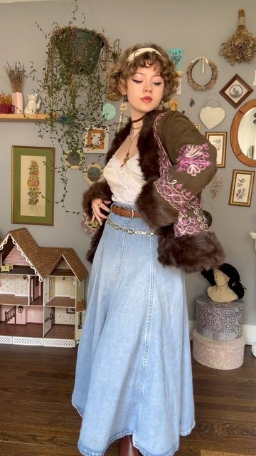 elisabeth on Instagram: "The best part of fall fashion is the cute sweaters and adorable coats 🤎 including this lovely gifted @veenavintage coat ✨ . : . . . . . . . . . . #sweaterweather #thriftedfashion #etherealaesthetic #70sfashion #vintageoutfit #autumnoutfit #goblincore #cottagecoreaesthetic #fairystyle #whimsigoth #retrooutfit #greenfairy #fairycore #autumnfashion #buildanoutfit #ootd #70sbohemian #outfitideas #indiefashion #fairygrunge #90sfashion #vintagefashion #outfitinspo #outfitinspiration #witchyfashion" Winter Outfits Fairycore, Vintagecore Outfits, 70s Whimsigoth, Fairycore Winter Outfits, Whimsical Winter Outfit, Fall Whimsigoth Outfits, Autumn Fairy Aesthetic Outfits, Whimsical Outfit Ideas, Whimsigoth Aesthetic Outfits