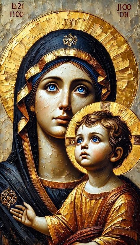 Mary Matha, Catholic Iconography, Mary Jesus Mother, Mother Mary Pictures, City Of David, Church Icon, Virgin Mary Art, Jesus Christ Painting, Christ Artwork