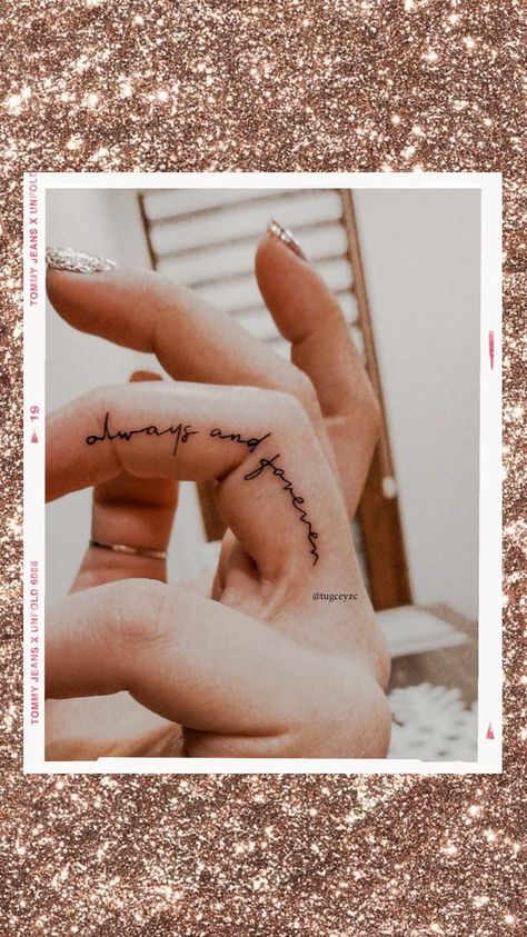 Always And Forever Finger Tattoo, Forever Finger Tattoo, Tattoo Together Forever, My Forever Tattoo, Always Finger Tattoo, Tattoo Forever And Always, Forever And Ever Tattoo, Nothing Is Forever Tattoo, Forever And A Day Tattoo