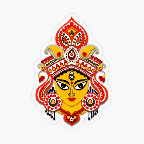 Ma Durga Illustration, Durga Maa Paintings, Illustration Poses, Ambe Maa, Ma Tattoo, Durga Ma, Durga Pooja, Durga Painting, Ganesh Wallpaper