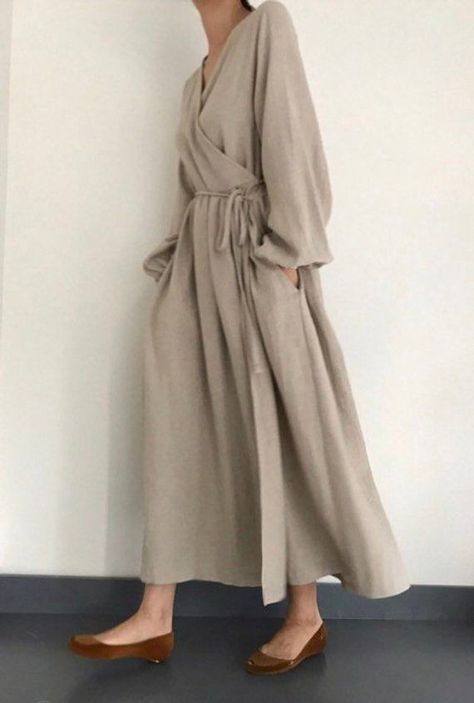 Oversized Maxi Dress, Cotton Wrap Dress, Outfits Dress, Wrap Maxi Dress, Floral Outfit, Plunge Neckline, Mode Inspo, 가을 패션, Hijab Outfit