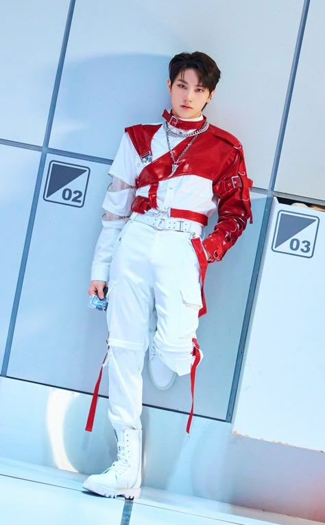 Men’s Kpop Fashion, Retrofuturism Outfits Men, Kpop Men Stage Outfit, Popstar Outfits Ideas Men, Korean Idol Outfit Stage Men, Male Stage Outfits Ideas, Kpop Inspired Outfits Men, K Pop Fashion Male, Kpop Outfit Men