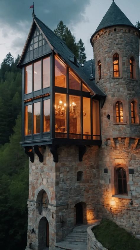 Majestic Inspirations: 15 Aesthetic Castle Ideas for Your Dream Kingdom - pulsepathlife.com Modern Castle Interior Design, Modern Castle Interior, Castle Style House, Castle House Modern, Castle Style Homes, Castle Aesthetic Interior, Rustic Castle, Academia Interior, Kingdom Wallpaper