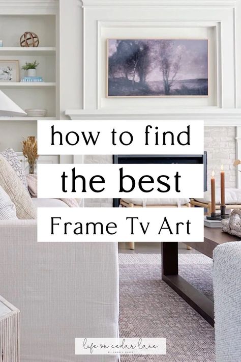 Get inspired with our tips on How to Find The Best Samsung Frame TV Artwork. Our blog post provides insights into selecting artwork that will make your Samsung Frame TV stand out. Turn your TV into a piece of art with our recommendations for the best Frame TV art options to suit your home’s aesthetic. Life On Cedar Lane, Picture Frame Tv, Tv Set Up, Frame Tv Artwork, Tv Artwork, Mudroom Decor, Luxurious Room, Free Frames, Transitional Modern