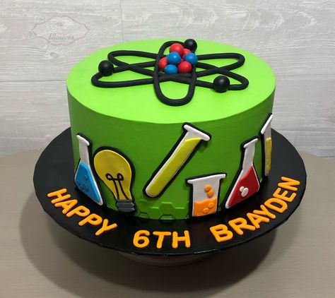 Science Cakes Birthday Boys, Laboratory Cake, Science Cake Ideas, Science Birthday Cake, Doctor Birthday Cake, Science Cake, Science Birthday Party Ideas, Scientist Birthday Party, Mad Scientist Birthday