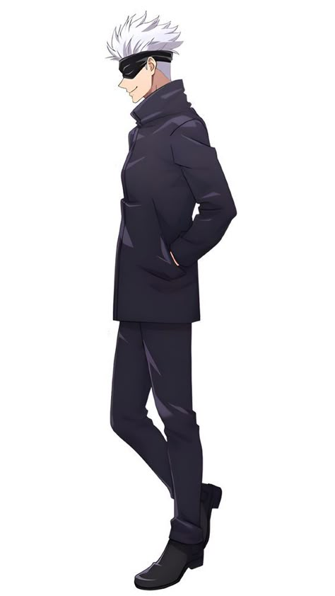 Jujutsu Kaisen Gojo Satoru Whole Body Pic, Gojo Full Body Drawing, Gojo Full Body Anime, Gojo Side View, Gojo Satoru Full Body Pic, Gojo Standing, Jjk Clothes, Gojo Png, Side View Of Face