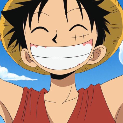 Monkey D Luffy Smiling, Luffy Laughing Wallpaper, Luffy Smile Icon, One Piece Luffy Smile, Luffy Profile, Luffy Laughing, Luffy Smiling, Luffy Smile, Smile Icon