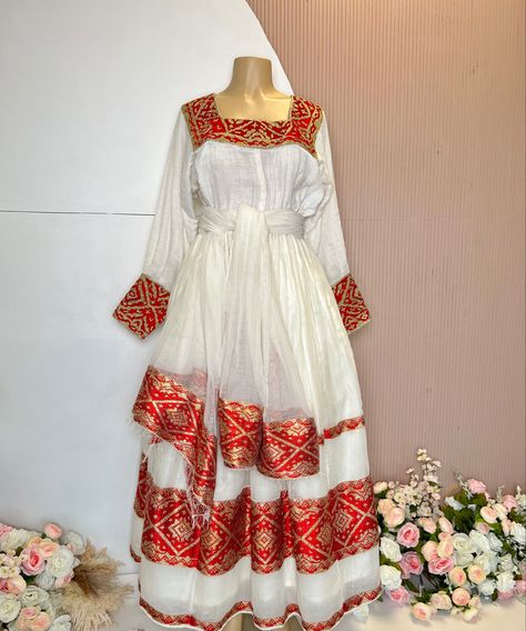 Ethiopian dress Eritrean Chiffon, Habesha Kemis Ethiopian Dress, Ethiopian Clothes, Habesha Clothes, Eritrean Culture, Ethiopian Dresses, Eritrean Clothing, Ethiopian Wedding Dress, Eritrean Dress