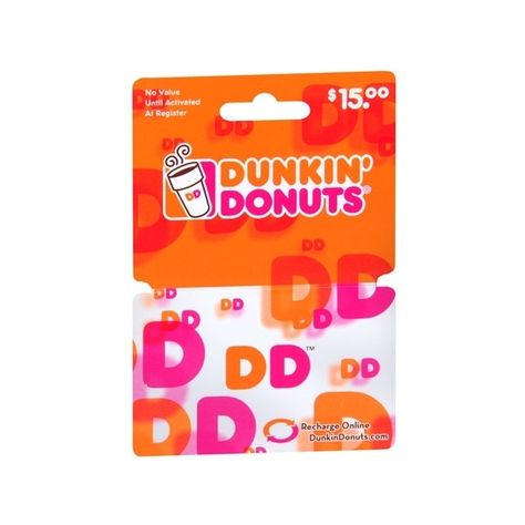 Dunkin' Donuts $15 Gift Card | Walgreens (20 CAD) ❤ liked on Polyvore featuring gift cards Dunkin Gift Card, Dunkin Donuts Gift Card, Gift Card Christmas, Donut Gifts, Birthday Gift Cards, Amazon Gift Card Free, 15 Gifts, Card Christmas, 50th Gifts