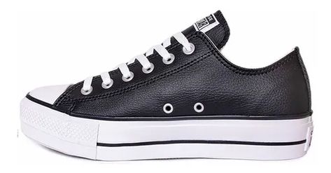 Zapatillas Converse All Star Plataforma Cuero Negra (c166696 | Cuotas sin interés Converse All Star, Chuck Taylor Sneakers, Converse Chuck, Chucks Converse, Chuck Taylors, Converse Sneaker, All Star, Converse, Hello Kitty