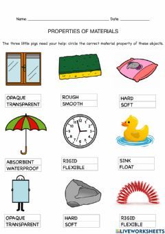 Properties Of Materials Grade 1, Properties Of Materials Activities, Properties Of Materials Worksheet, Science Grade 1, 2nd Grade Crafts, States Of Matter Worksheet, Matter Worksheets, Material Properties, 1st Grade Science