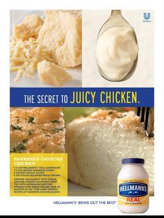 Hellmans Chicken, Hellmans Recipes, Mayonnaise Chicken, Seasoned Bread Crumbs, Parmesan Crusted Chicken, Parmesan Crusted, Crusted Chicken, Juicy Chicken, Baked Chicken Recipes