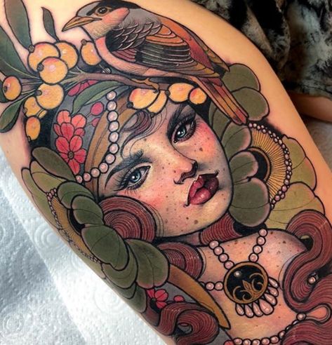 Pinup Face Tattoo, La Ink Tattoos, Hannah Flowers, Hannah Tattoo, Universe Tattoo, Tattoo Prices, Gorgeous Tattoos, Whimsical Fairy, Fairy Tattoo