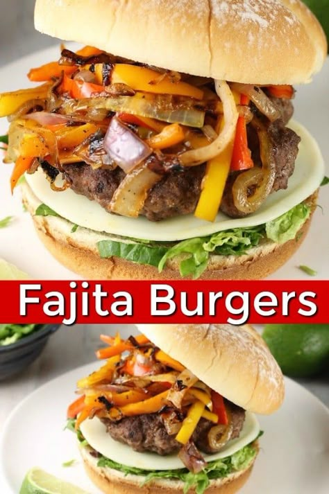 Tex Mex Burger, Specialty Burgers Recipes, Special Burgers Ideas, Crazy Burger Ideas, Lunch Specials Restaurant Ideas, Griddle Burgers, Fajita Burgers, Ultimate Burger, Sweet Onions