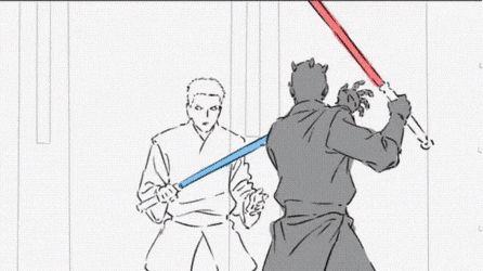 Obi-Wan Vs Maul Animation By Arifumi Imai Animation Script, Animation Drawing Sketches, Image Spiderman, Bd Art, Animation Storyboard, Combat Training, Animation Sketches, Animation Tutorial, Darth Maul