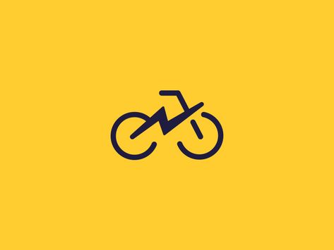 E-Bike Logo Concept e-bike power yellow icon bolt bike electronic bike ebike branding logo design modern simple minimal logo Mtb Logo Design, Yellow Logo Design, Negative Space Graphic Design, Logo Bike, Bike Logos Design, Electronic Bike, Cycle Logo, Yellow Icon, Bike Icon