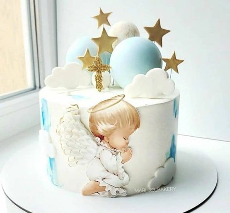 Boys Christening Cake, Baptism Cake For Boy, Baptismal Cake Boy Simple, Christening Cake For Boy, Cake For Christening, Baby Baptism Cake, Baby Christening Cake, Boys First Communion Cakes, Boy Baptism Cake