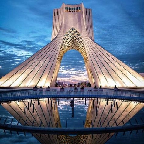 [New] The 10 Best Travel Ideas Today (with Pictures) -   Azadi Tower Tehran Iran . . The inverted-Y-shaped Azadi Tower built in 1971 to commemorate the 2500th anniversary of the first Persian empire is one of Tehran's visual icons. Designed by Hossein Amanat it ingeniously combines modern architecture with traditional Iranian influences most notably the iwan-style of the arch which is clad in 8000 pieces of white marble. It's worth going inside to see the complex structural engineering that form Azadi Tower, Iran Culture, Iran Pictures, Iranian Architecture, Iran Travel, Persian Empire, Tehran Iran, Tower Building, Ancient Buildings