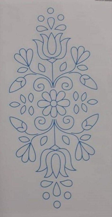 Flower Pattern Drawing, Hand Embroidery Patterns Free, Hungarian Embroidery, Folk Art Flowers, Pola Sulam, Embroidery Patterns Free, Hand Embroidery Design Patterns, 자수 디자인, Hand Embroidery Art