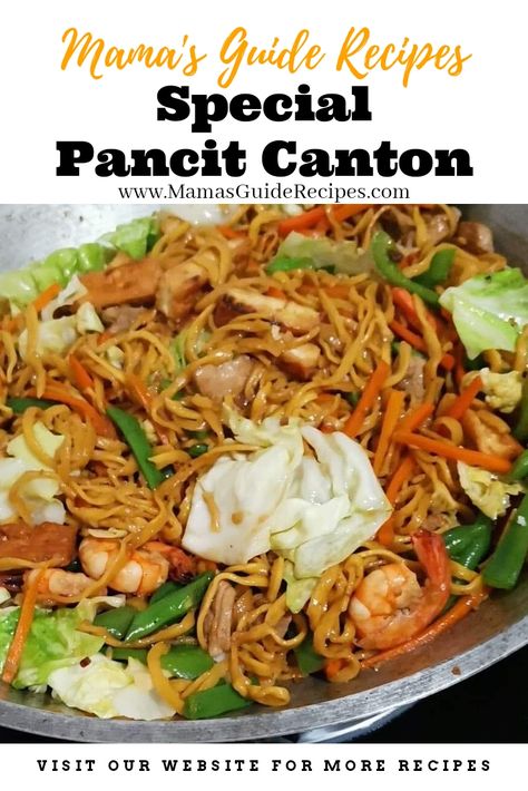 Pasta & Pancit - Mama's Guide Recipes Best Pancit Canton Recipe, Panlasang Pinoy Pansit Canton, Pancit Canton Recipe Filipino, Coffee Jelly Recipe Filipino, Tapa Recipe Filipino, Beef Tapa Recipe Filipino, Pancit Recipe Filipino, Pansit Bihon, Lechon Paksiw