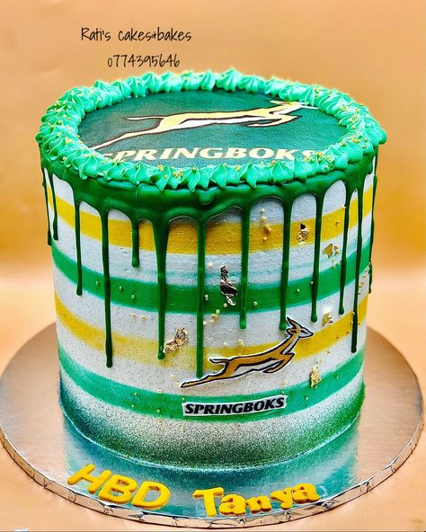 Springbok Rugby Cake, Rugby Birthday Cake, Festive Cakes, Rugby Cake, Rugby Party, Rugby Birthday, Springbok Rugby, 50th Bday, Dream Cake