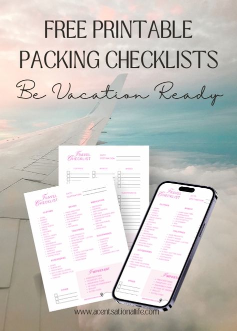 Ultimate Packing List Template PDF (Free Printables) - A CENTSational Life Packing Template, International Travel Packing, Packing List Template, Printable Packing List, Ultimate Packing List, Cheer Someone Up, Travel Documents, Packing Checklist, Travel Necessities