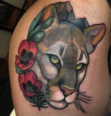 Miryam Lumpini, Cougar Tattoo, Puma Tattoo, Panther Tattoos, Hip Tattoo Designs, Panther Tattoo, Hip Tattoos, Wild Tattoo