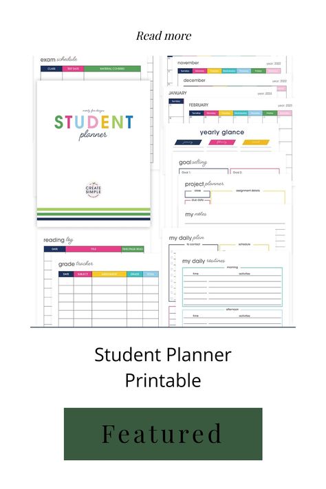 Ensure your child stays organized throughout the school year with our complimentary customizable Student Planner. Ideal for students of all ages, this printable planner will help keep them on track and focused on their academic goals. Download now to set your student up for success! Grade Tracker, Student Planner Printable, Exam Schedule, Academic Goals, Reading Log, Time Activities, Student Planner, Daily Plan, Project Planner