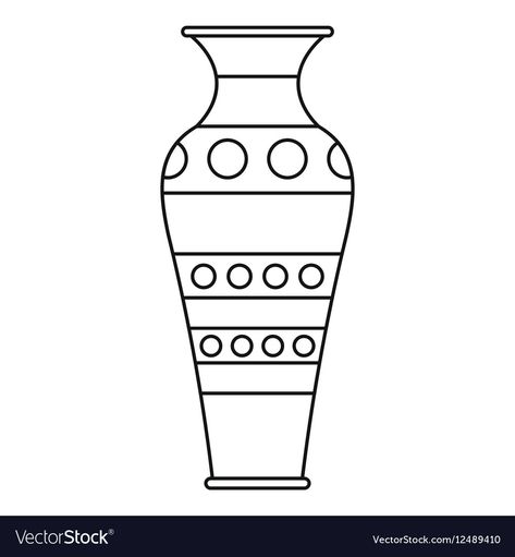 Vase icon outline style Royalty Free Vector Image Vase Outline, Greek Amphora, Wood Pillar Candle Holders, Paper Quilling Earrings, Arabian Art, Outline Illustration, Quilling Designs, Outline Drawings, Pillar Candle Holders