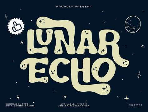 Lunar Echo - Cosmic Vibes Font — Fonts on UI8 Witchy Lettering, Univers Font, Universe Font, Univers Typeface, Celestial Font, Cosmic Logo, Cosmic Font, Dreamy Font, Space Typography