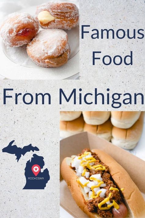 An 80-year rivalry, Greek brothers, and Polish bakers are all a part of the story of the most famous food from Michigan! Take a look at the history and recipes of these iconic dishes, as well as other fun facts about Michigan! Coney Dogs, Michigan Food, Gerber Baby Food, Meat Chili, Famous Food, Beef Hot Dogs, Food Spot, Delicious Donuts, Tasty Recipes