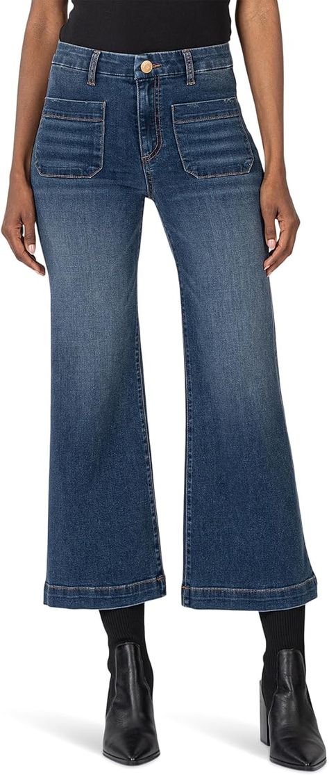 KUT from the Kloth Women's Meg High Rise Wide Leg W Patch Pockets Reg Hem at Amazon Women's Jeans store Jeans Store, Womens Clothes, Trendy Clothes For Women, Trendy Fashion Women, Amazon Women, Stylish Accessories, Unique Patterns, Chic Outfits, Women's Jeans