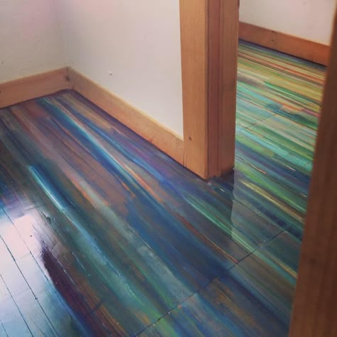 I painted an old wood floor covered in old varnish with acrylic paint on a rag, and then covered in a satin urethane. Wood Floors Ideas, Painted Plywood Floors, Acrylic Floor, Floors Ideas, Old Wood Floors, Painting Old, Decoration Inspiration, Dream House Interior, House Room