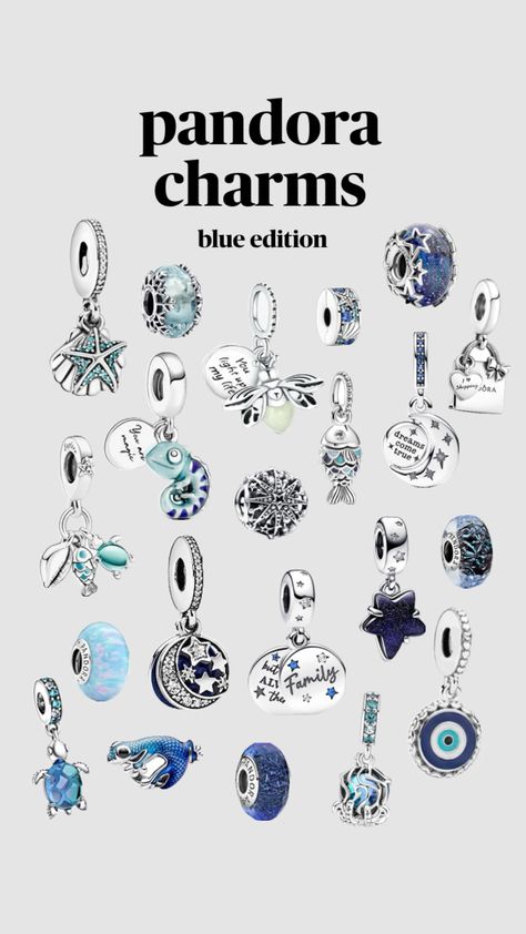 pandora charms blue #blue #pandora #charms #pandorabracelet #bracelets #silver Birthday Plan Ideas, Pandora Bracelet Charms Ideas, Silver Pandora Charms, Pandora Bracelet Silver, Pandora Blue, Pandora Jewelry Charms, Blue Charm, Bracelets Silver, Pandora Bracelet Charms