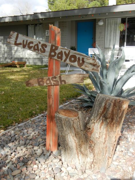 bayou party decorations - Google Search Gumbo Party Decorations, Bayou Aesthetic Party, Bayou Theme Party, Bayou Party Food, Swamp People Birthday Party, Bayou Decorations Swamp Party, Born On The Bayou Party, Bayou Birthday Party Ideas, Bayou Party Theme