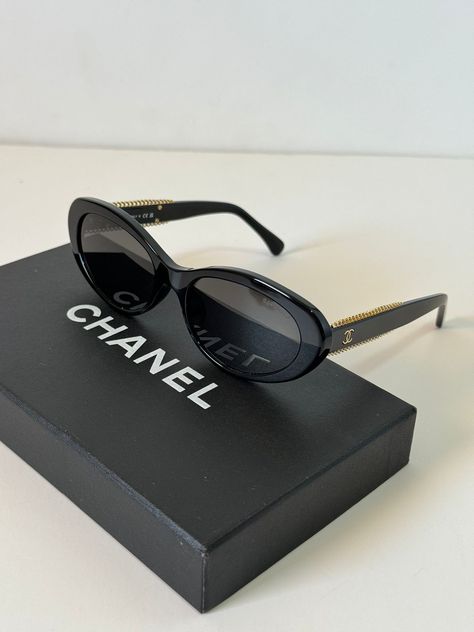 Chanel Glasses Sunglasses, Kim K Sunglasses, Chanel Shades, Channel Sunglasses, Pretty Sunglasses, Cute Glasses Frames, Classy Glasses, Chanel Glasses, Dark Sunglasses